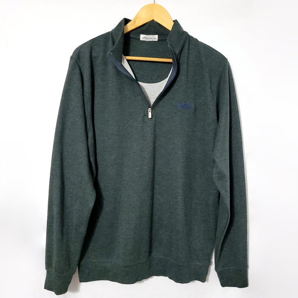 Peter Millar Mens Crown Comfort Pullover Size XL Gray Quarter Zip Palma Ceia